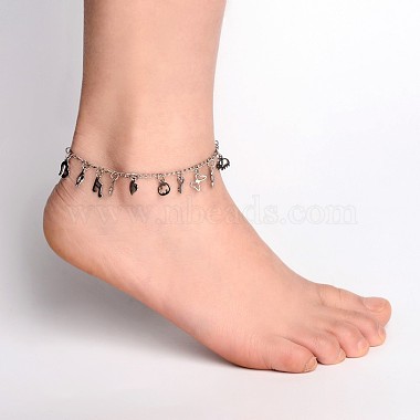 304 Stainless Steel Charms Anklets(AJEW-AN00106)-4