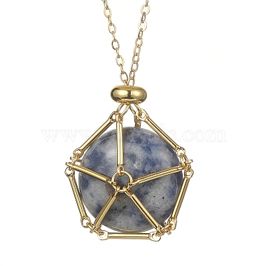 Mixed Natural & Synthetic Gemstone Pendant Necklaces(NJEW-JN04546)-2