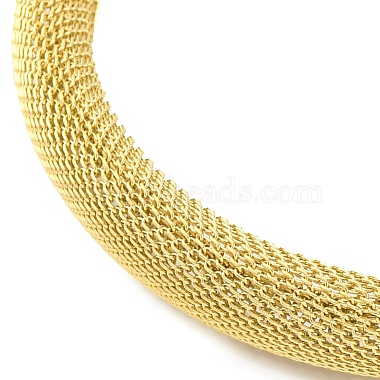 304 Stainless Steel Mesh Chain Choker Necklaces for Women(NJEW-U012-03G-01)-3