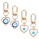 Arricraft 4piezas 2 corazón de colores con decoraciones colgantes de resina de aleación de mal de ojo(KEYC-AR0001-20)-1