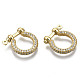 Brass Micro Pave Clear Cubic Zirconia D-Ring Anchor Shackle Clasps(ZIRC-S066-047-NF)-2