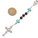 Synthetic Turquoise & Wood Rosary Bead Necklace(NJEW-JN04431-01)-5