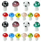 10 Colors Mushroom Handmade Lampwork Beads, Mixed Color, 12.5~16x10~12mm, Hole: 1.2~2mm, 4pcs/color(LAMP-FS0001-15)