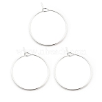 316 Surgical Stainless Steel Wine Glass Charms Rings, Hoop Earring Findings, DIY Material for Basketball Wives Hoop Earrings, Silver, 24x20x0.7mm, 21 Gauge(STAS-L214-01F-S)