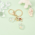 Acrylic Keychain, with Iron Findings, Clear, 105mm(KEYC-YW00201-06)