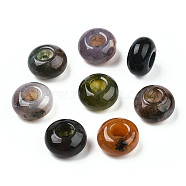 Natural Indian Agate Beads, Large Hole Beads, Rondelle, 14x8mm, Hole: 6mm(G-WH0019-04)