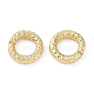 Rack Plating Brass Open Jump Rings, Lead Free & Cadmium Free, Long-Lasting Plated, Textured Round Ring, Real 18K Gold Plated, 15 Gauge, 7x1.5mm, Hole: 3.8mm(KK-B076-20G)