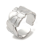 304 Stainless Steel Open Cuff Ring, Polygon, Stainless Steel Color, Inner Diameter: 17.8mm(RJEW-C067-16P)