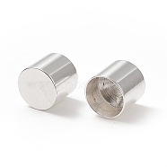 201 Stainless Steel Cord Ends, End Caps, Column, Silver, 10x11mm, Inner Diameter: 10mm(STAS-G288-01H-S)