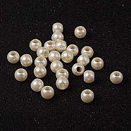 ABS Plastic Imitation Pearl European Beads, Large Hole Rondelle Beads, Creamy White, 11.5~12x10mm, Hole: 5mm(X-MACR-R530-12mm-A41)