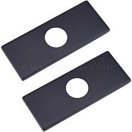 304 Stainless Steel Sink Hole Covers, Deck Plate for Bathroom Vanity Sink, 3-to-1 Kitch Faucet Escutcheon Plate, Rectangle, Electrophoresis Black, 66x160x6mm, Hole: 34.5mm(AJEW-WH0043-53EB)