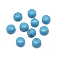 Synthetic Turquoise Cabochons, Half Round/Dome, Dyed, 4x1.5~2.5mm(G-O175-23-15)