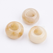 Natural Topaz Jade Beads, Large Hole Hole Beads, Rondelle, 14x7~8mm, Hole: 6mm(X-G-K216-01H)