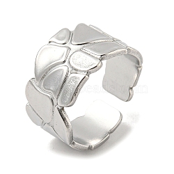 Non-Tarnish 304 Stainless Steel Open Cuff Ring, Polygon, Stainless Steel Color, Inner Diameter: 17.8mm(RJEW-C067-16P)