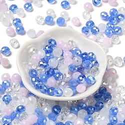 Glass Beads, Faceted, Rondelle, Royal Blue, 8x6mm, Hole: 1mm, about 145pcs/60g(EGLA-A034-SM8mm-18)
