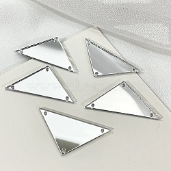 Sew On Mirror Rhinestones, Triangle Acrylic Pieces, with Holes for Costume Evening Dresses Clothing Wedding Dress Decoration, Silver, 18x33x1.3mm, Hole: 1.2mm(DIY-WH0304-635G)