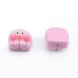 Opaque Resin Cabochons, Flocky Octopus, Pearl Pink, 14.5x15x8mm(RESI-G047-22)