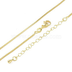 Brass Box Chain Necklaces, Real 18K Gold Plated, 16.14 inch(41cm)(KK-P266-03G)