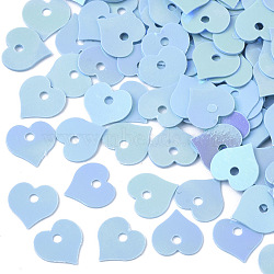 Ornament Accessories, PVC Plastic Paillette/Sequins Beads, AB Color, Heart, Slate Blue, 8x8x0.2mm, Hole: 1.4mm, about 30000pcs/500g(PVC-R022-019C)