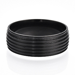 201 Stainless Steel Grooved Finger Ring Settings, Ring Core Blank for Enamel, Electrophoresis Black, 8mm, Size 11, Inner Diameter: 21mm(STAS-WH0047-04EB)