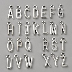Tibetan Style Alloy Pendants, Letter A~Z, Antique Silver, 16x7x2mm, Hole: 2mm(FIND-WH0290-53AS)