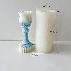 Flower DIY Silicone Candle Molds, For Candle Making, White, 6.3x6.2x13.7cm(PW-WG41760-02)