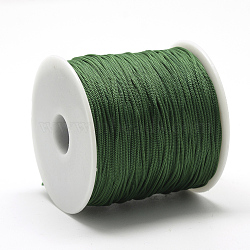 Polyester Cords, Green, 0.8mm, about 131.23~142.16 yards(120~130m)/roll(OCOR-Q037-04)