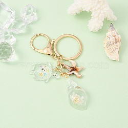 Acrylic Keychain, with Iron Findings, Clear, 105mm(KEYC-YW00201-06)