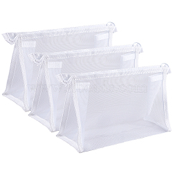 Nylon Storage Bags, Rectangle with Zipper, for Cosmetic & Daily Necessities Supplies, White, 248x152x10mm(DIY-WH20002-92A)