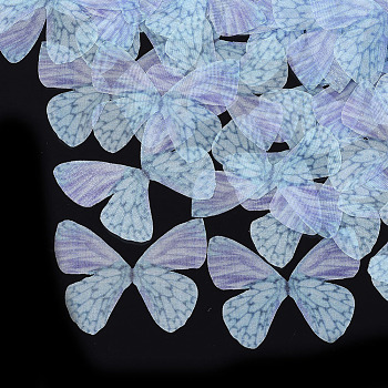 Organza Fabric, For DIY Jewelry Making Crafts, Butterfly, Medium Purple, 40.5x49mm