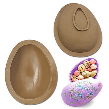 DIY Half Easter Surprise Eggs Food Grade Silicone Molds, Fondant Molds, Resin Casting Molds, for Chocolate, Candy, UV Resin & Epoxy Resin Craft Making, None Pattern, 183x143x62mm, Inner Diameter: 154x115mm