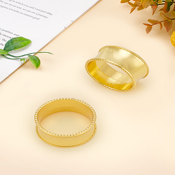 Alloy Napkin Rings, Napkin Holder Adornment, for Place Settings, Golden, 47x23mm