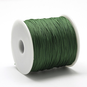 Polyester Cords, Green, 0.8mm, about 131.23~142.16 yards(120~130m)/roll