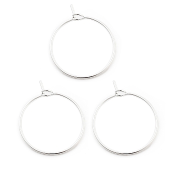 316 Surgical Stainless Steel Wine Glass Charms Rings, Hoop Earring Findings, DIY Material for Basketball Wives Hoop Earrings, Silver, 24x20x0.7mm, 21 Gauge