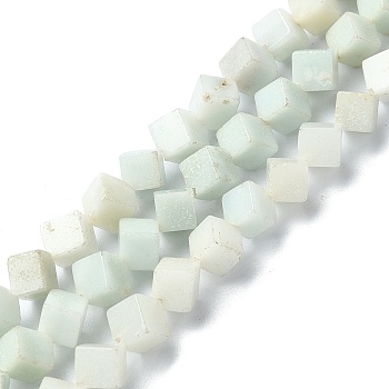 Natural Flower Amazonite  Beads Strands, Rhombus, 5x5x4mm, Hole: 0.9mm, about 75pcs/strand, 15.35 inch(39cm)