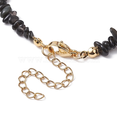 Natural Obsidian Chip Beaded Necklace(NJEW-JN04616-12)-5