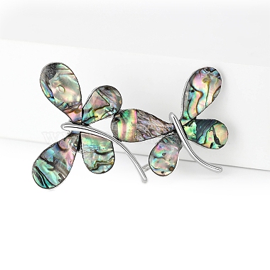 Retro Abalone Shell Two Butterfly Brooches(PW-WGA6E26-01)-2