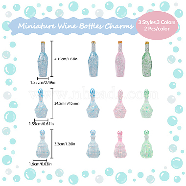 30Pcs 15 Styles Dummy Bottle Transparent Resin Cabochon(RESI-FH0001-52)-2