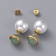 Natural Green Aventurine Ball Stud Earrings(EJEW-JE03980-04)-1