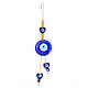 Flat Round with Evil Eye Glass Pendant Decorations(EVIL-PW0002-04I)-1