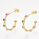 Brass Cubic Zirconia Stud Earrings(EJEW-S201-164)-1