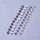 Chaînes de perles de verre teinté à la main(AJEW-JB00487)-1