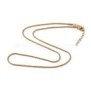 Ion Plating(IP) 304 Stainless Steel Bone Rope Chain Necklace for Women, Golden, 17.99 inch(45.7cm), Wide: 1.5mm(NJEW-I121-01A-G)