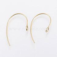 Ion Plating(IP) 304 Stainless Steel Earring Hooks, Ear Wire, Golden, 25x14x4mm, Hole: 3mm, 21 Gauge, Pin: 0.7mm(STAS-F148-05G)