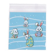 Rectangle OPP Self-Adhesive Cookie Bags, for Baking Packing Bags, Rabbit Pattern, 13x9.9x0.01cm, about 95~100pcs/bag(OPP-I001-A10)