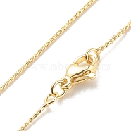 Brass Serpentine Chains Necklace for Women, Cadmium Free & Lead Free, Real 18K Gold Plated, 17.56 inch(44.6cm)(NJEW-P265-14G)