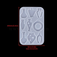 Food Grade DIY Silicone Pendant Molds, Decoration Making, Resin Casting Molds, For UV Resin, Epoxy Resin Jewelry Making, White, Vase, 135x88x5mm(PW-WG86182-01)