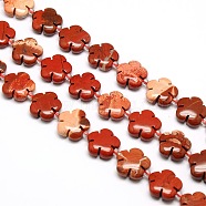 Natural Red Jasper Flower Beads Strands, 15x5.5mm, Hole: 1mm, about 27pcs/strand, 16.53 inch(G-L241B-01)