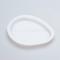 DIY Hang Tag Silicone Molds, Resin Casting Molds, For UV Resin, Epoxy Resin Jewelry Making, Nugget, White, 91x70x7mm, Inner size: 74x54mm(DIY-G012-08)