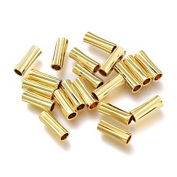 Brass Beads, Long-Lasting Plated, Textured, Tube, Golden, 11x4mm, Hole: 3mm(KK-P189-11G)